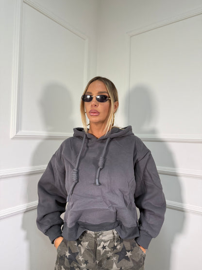 Felpa strutturata Starbucks grigio antracite K-3703