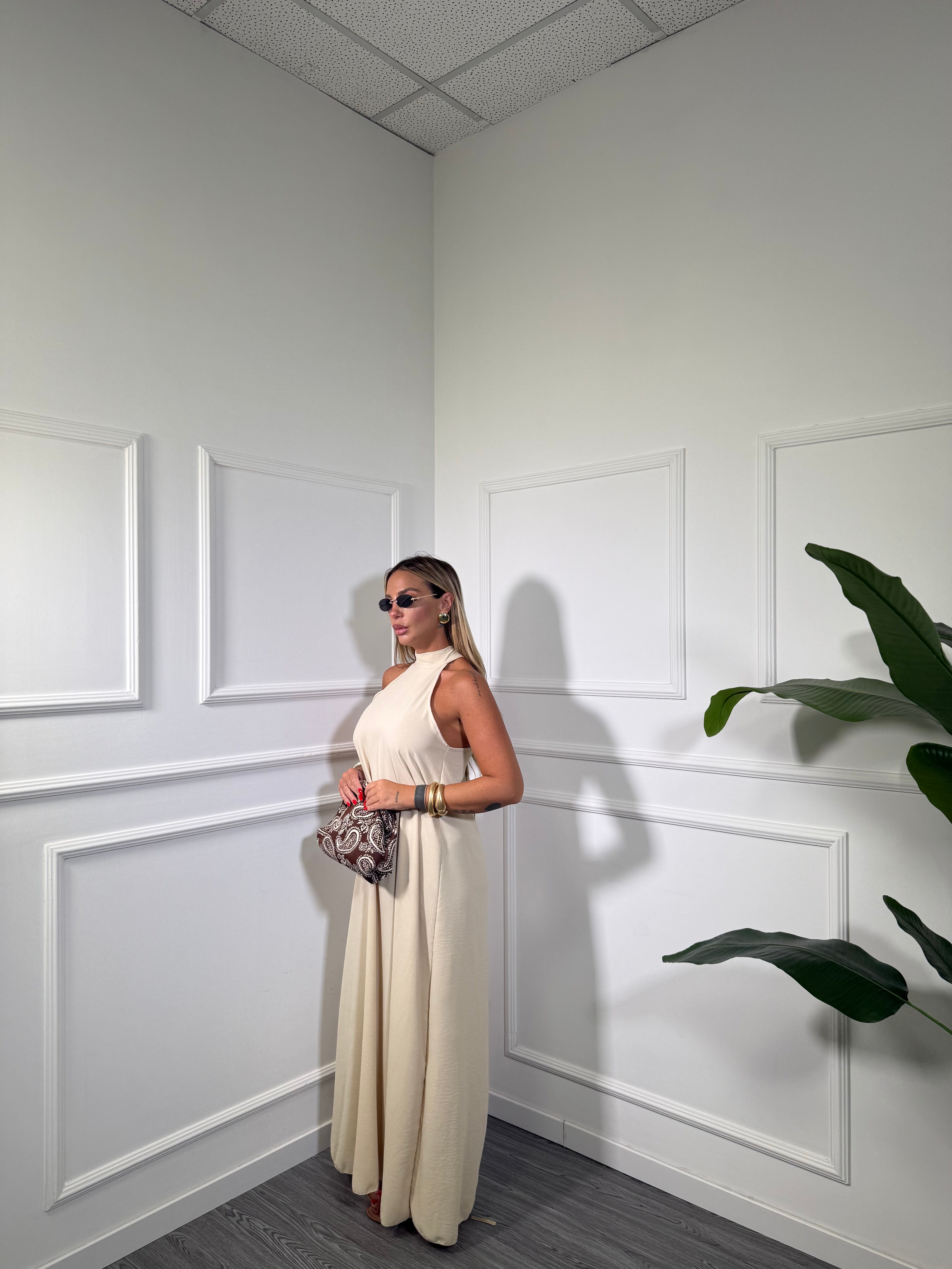 Abito midi scollo americano Selene (vari colori) 6125