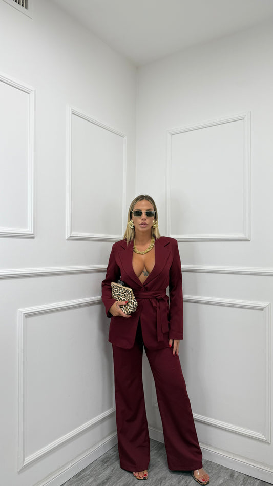 Tailleur con fusciacca Venice bordeaux 8576