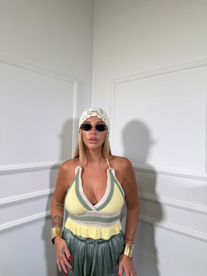 Top uncinetto Playa giallo 22339