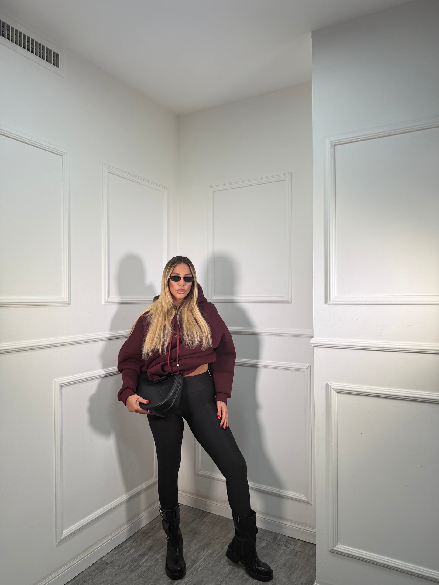 Leggins in lycra contenitivo nero 30688