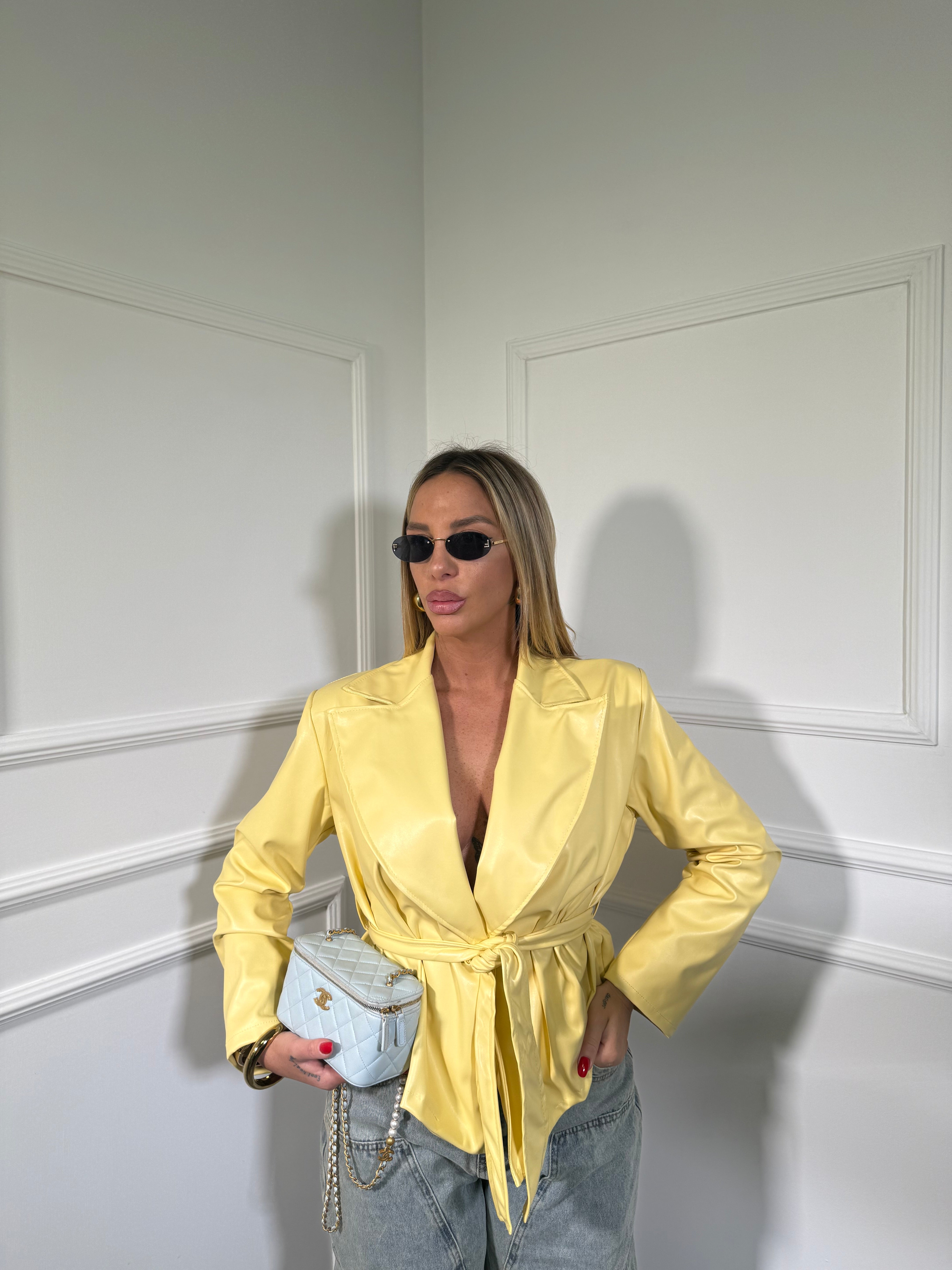 Giacca ecopelle avvitata con spalline Jamilia (vari colori) 9940