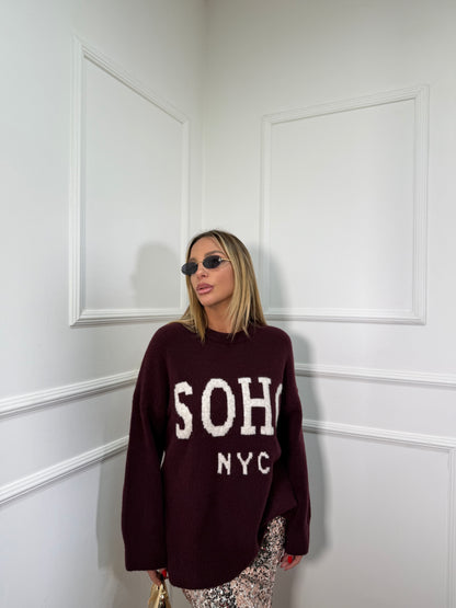 Maxi pullover Soho vinaccia 30028