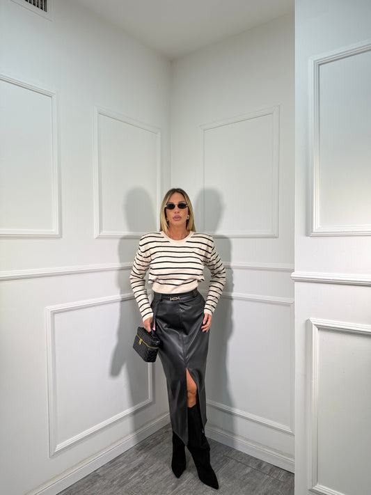 Longuette in ecopelle con cinturino Eclipse nera 005041