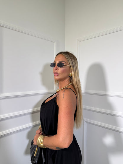 Jumpsuit a sacco in viscosa Belinda nera 5661