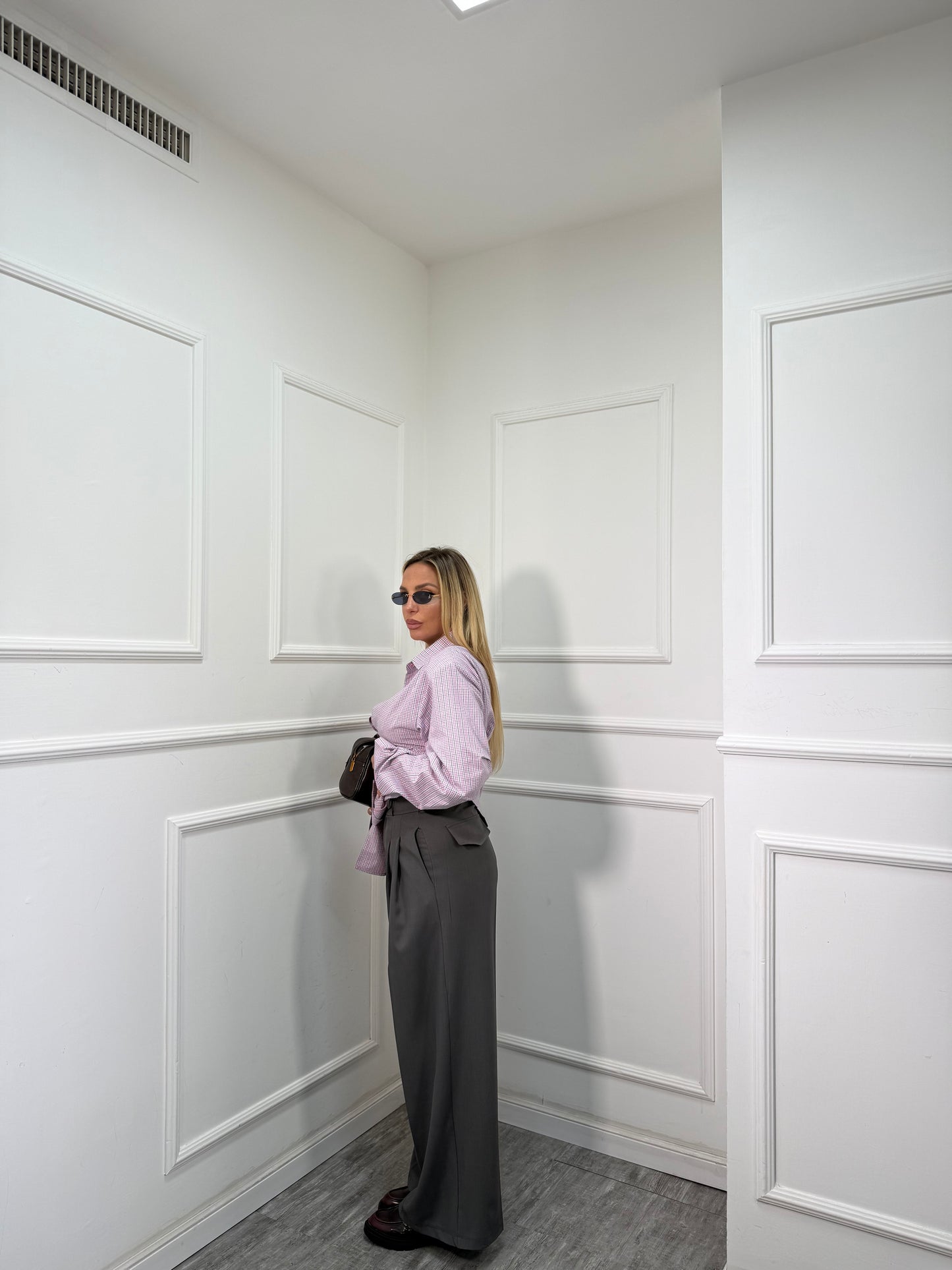 Pantaloni palazzo Back to Office grigio 6271