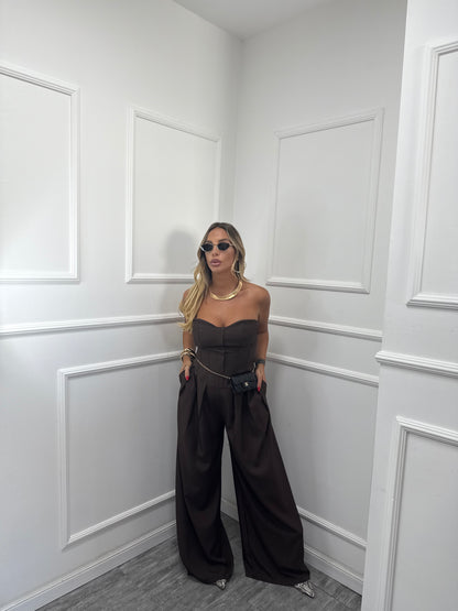 Jumpsuit palazzo Carrie cioccolato my58383