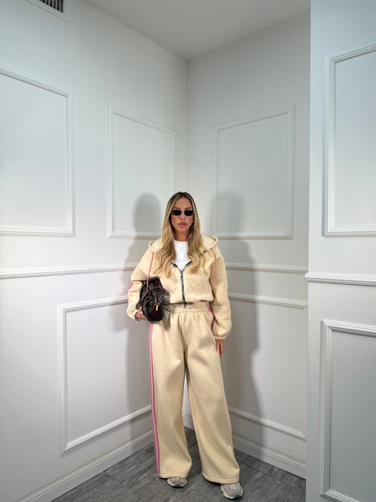 Coordinato in tuta Again panna/rosa 22648