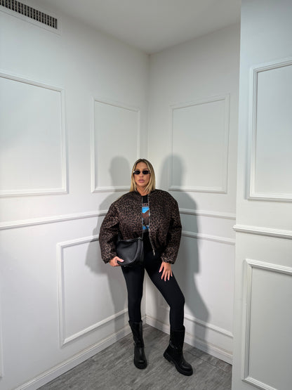 Bomber in misto lana maculato 6790