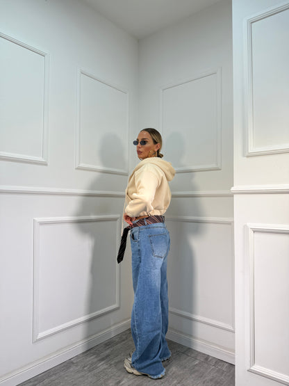 Jeans balloon con cravatta Kesha lavaggio chiaro 0721