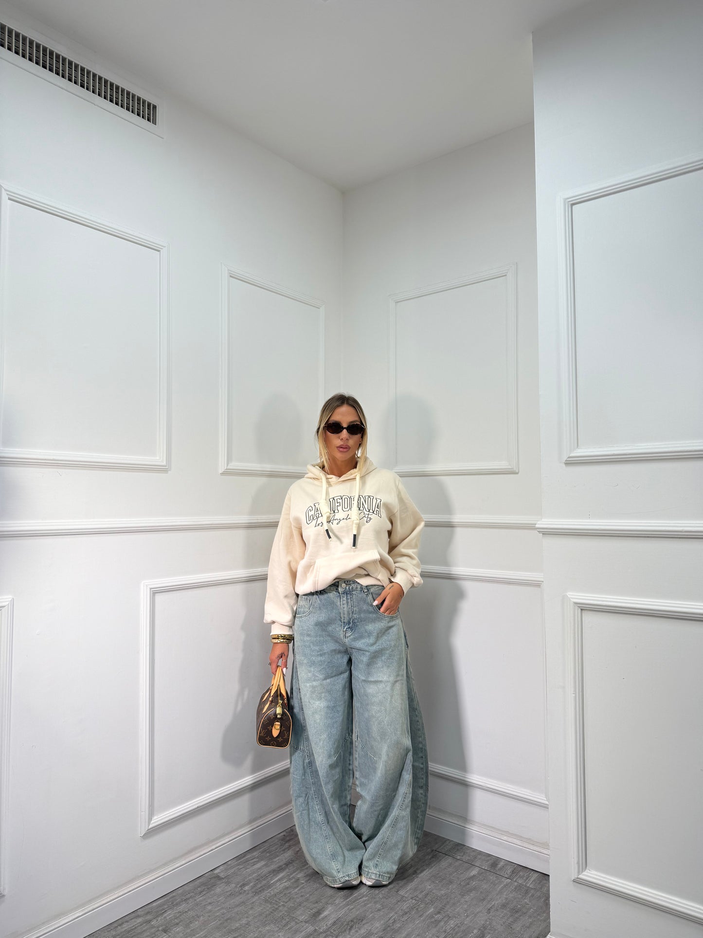 Jeans palazzone balloon lavaggio chiaro 80228