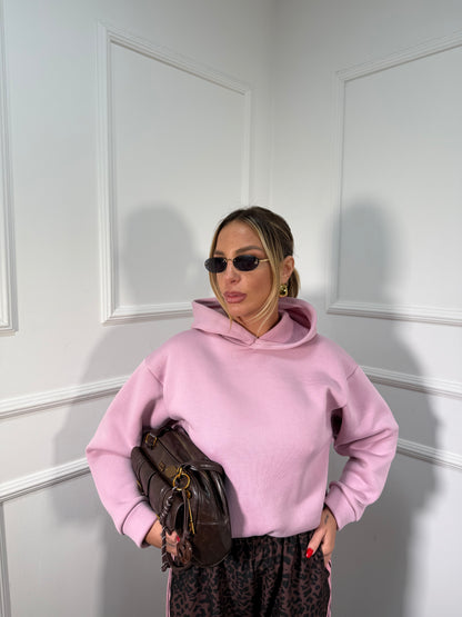 Felpa in pile con cappuccio Feel rosa 25762