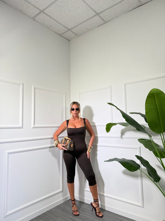 Jumpsuit in lycra Cindy cioccolato 20334