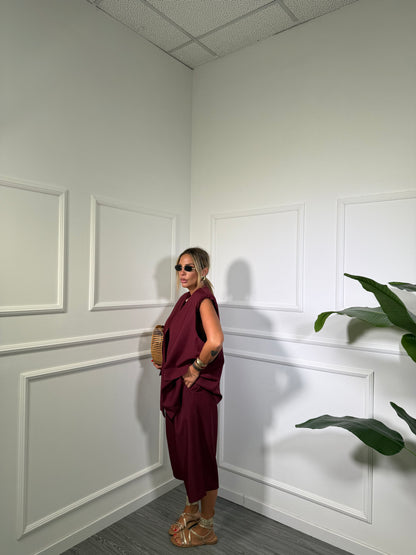 Tailleur con bermuda (curvy) Karol bordeaux 10055