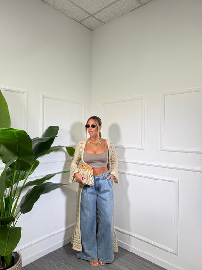 Jeans palazzo lavaggio chiaro Claren fx5172