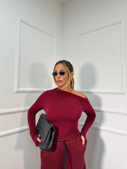 Shirt in lycra Kim bordeaux 24392