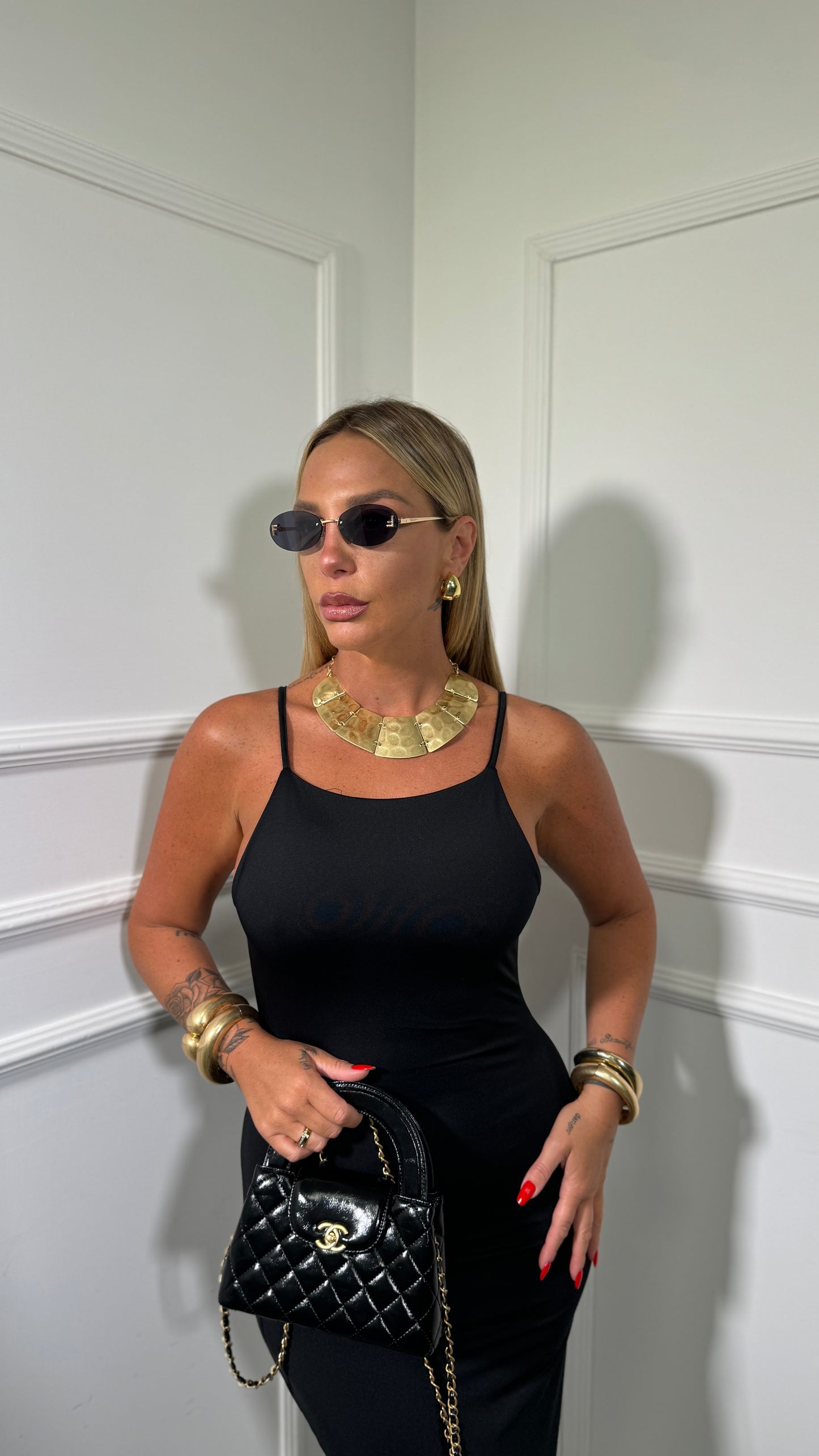 Abito midi in lycra Jolly nero