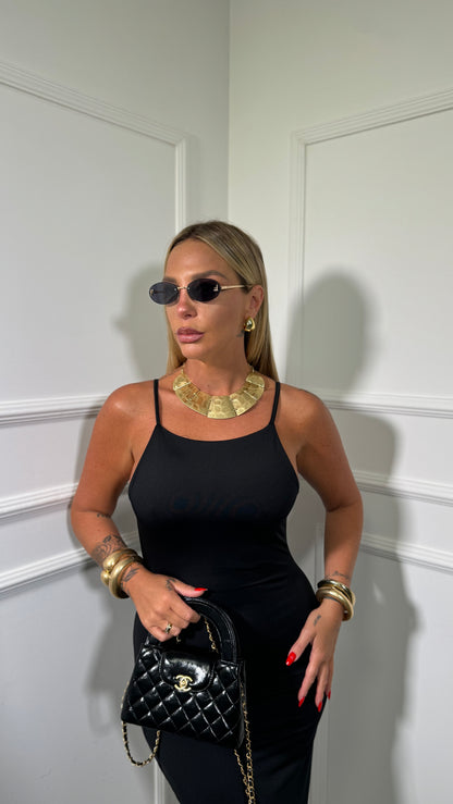 Abito midi in lycra Jolly nero