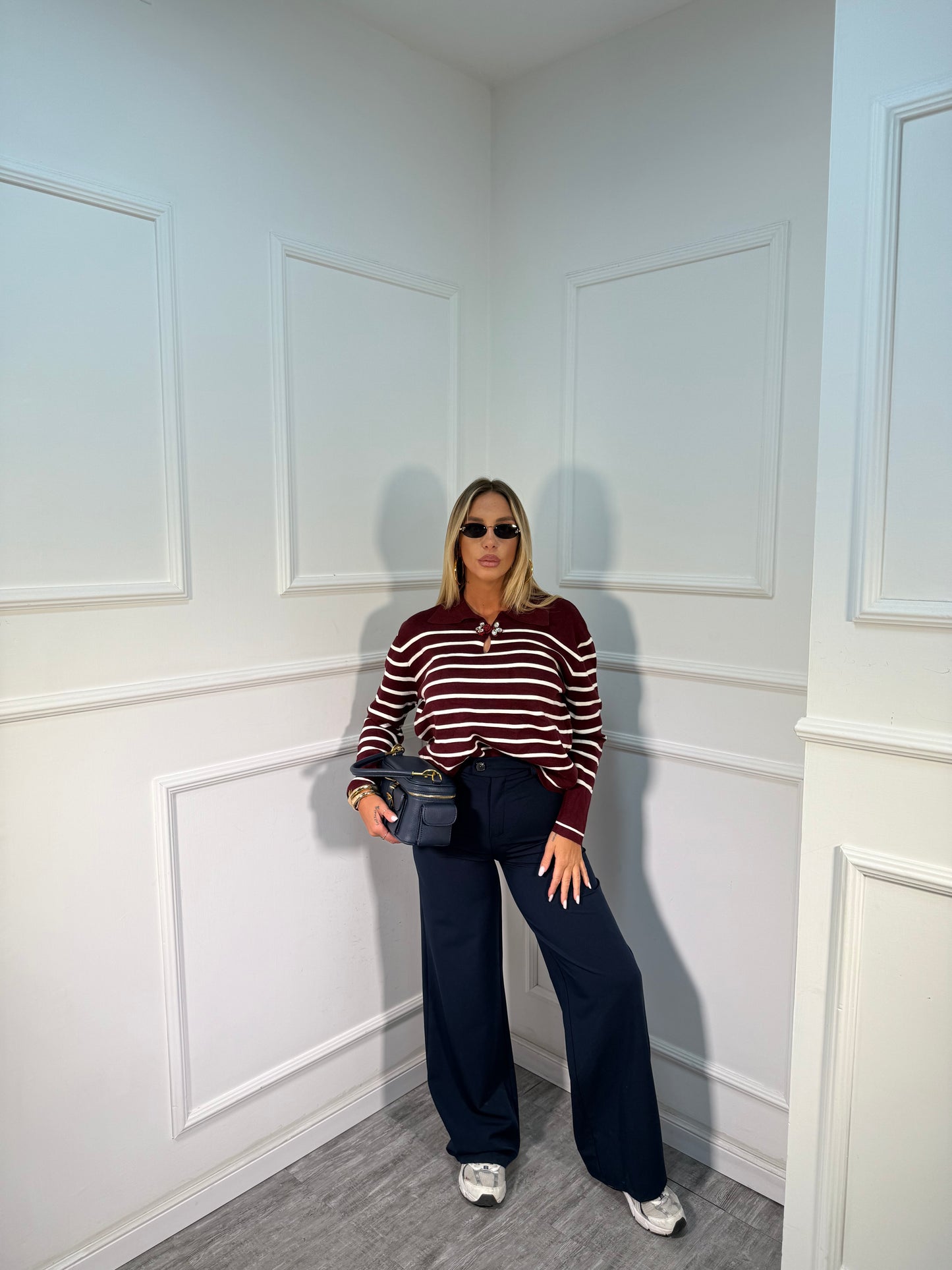 Pantaloni palazzo Madison blu navy 23600641