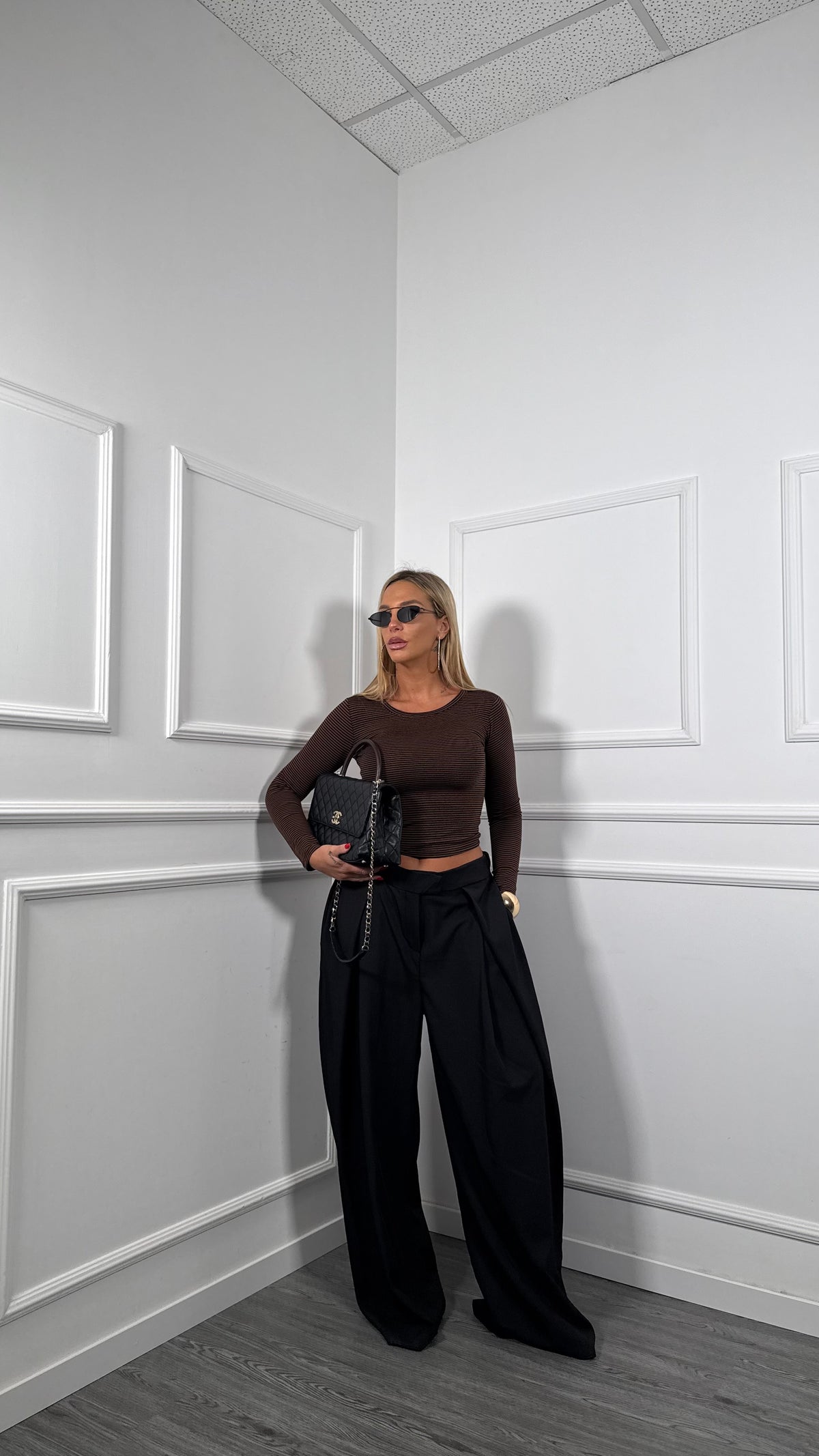 Pantaloni palazzo Curvy Olga nero