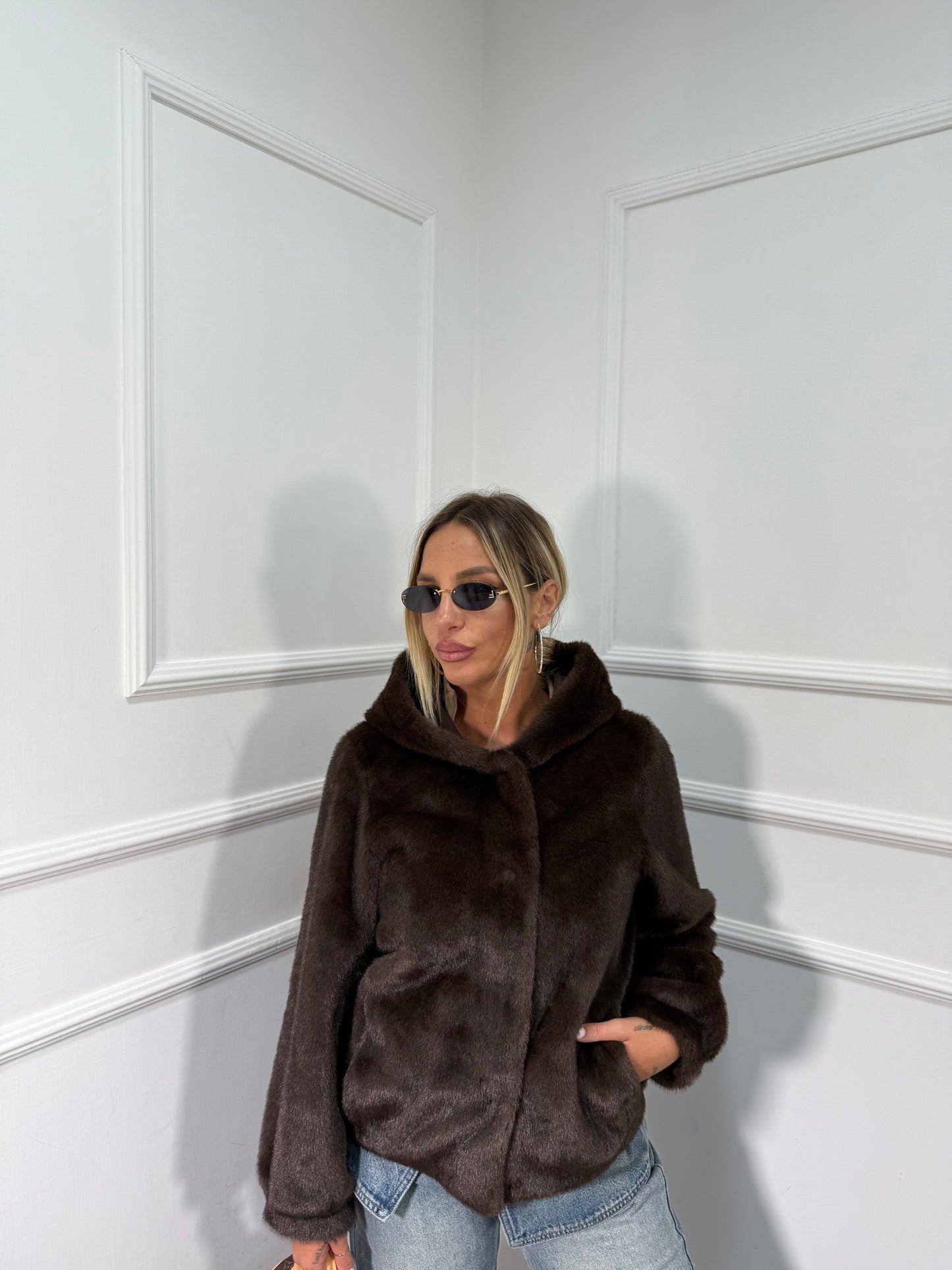 Bomber ecofur Desy cioccolato 25209