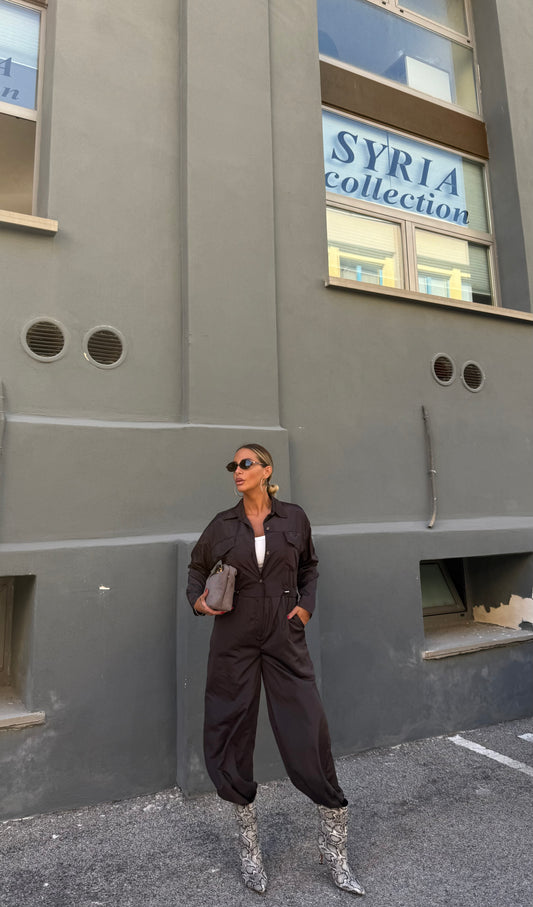 Jumpsuit in nylon Robyn cioccolato