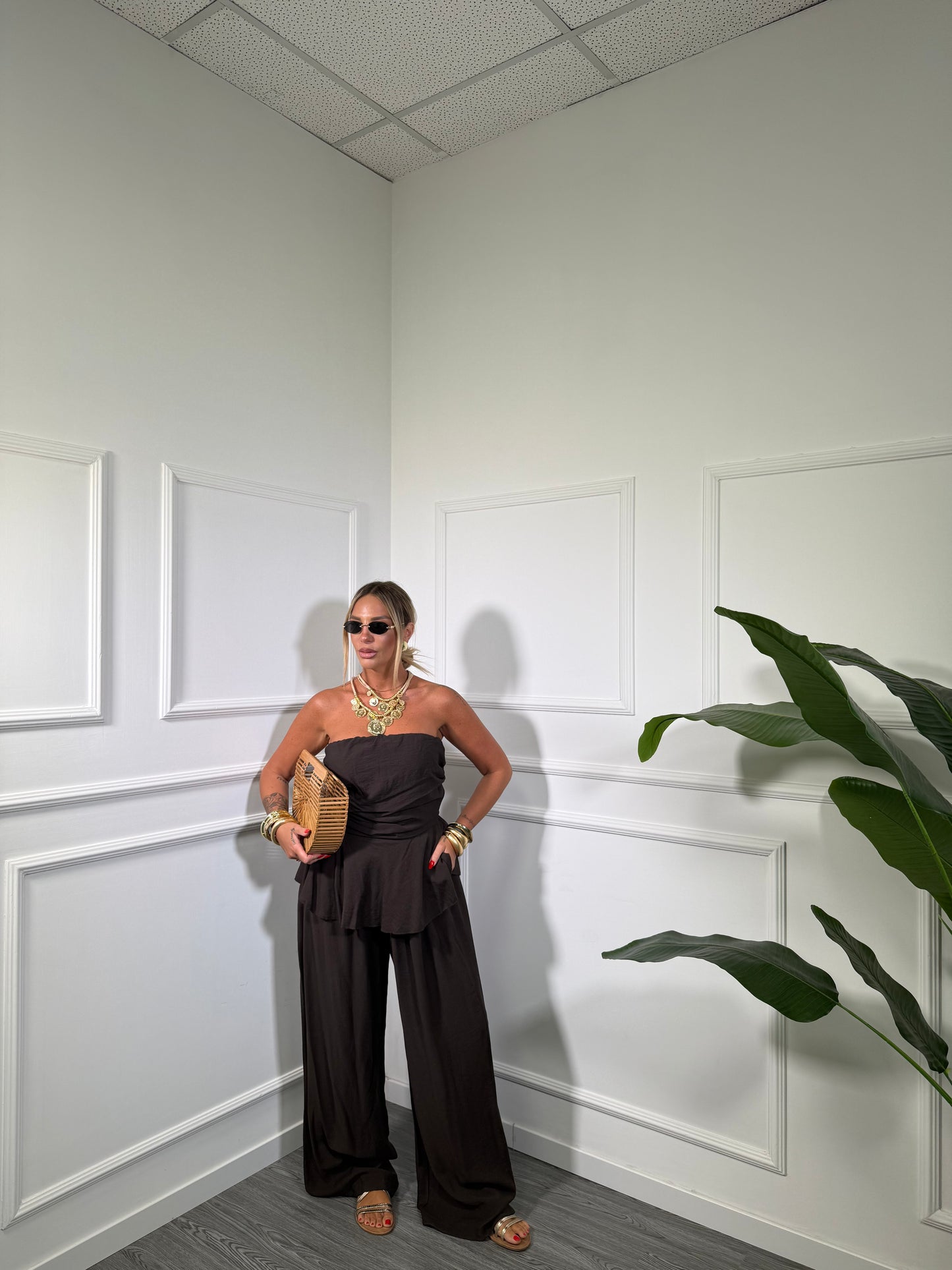 Coordinato con top a fascia (Curvy) Calypso (vari colori) 242