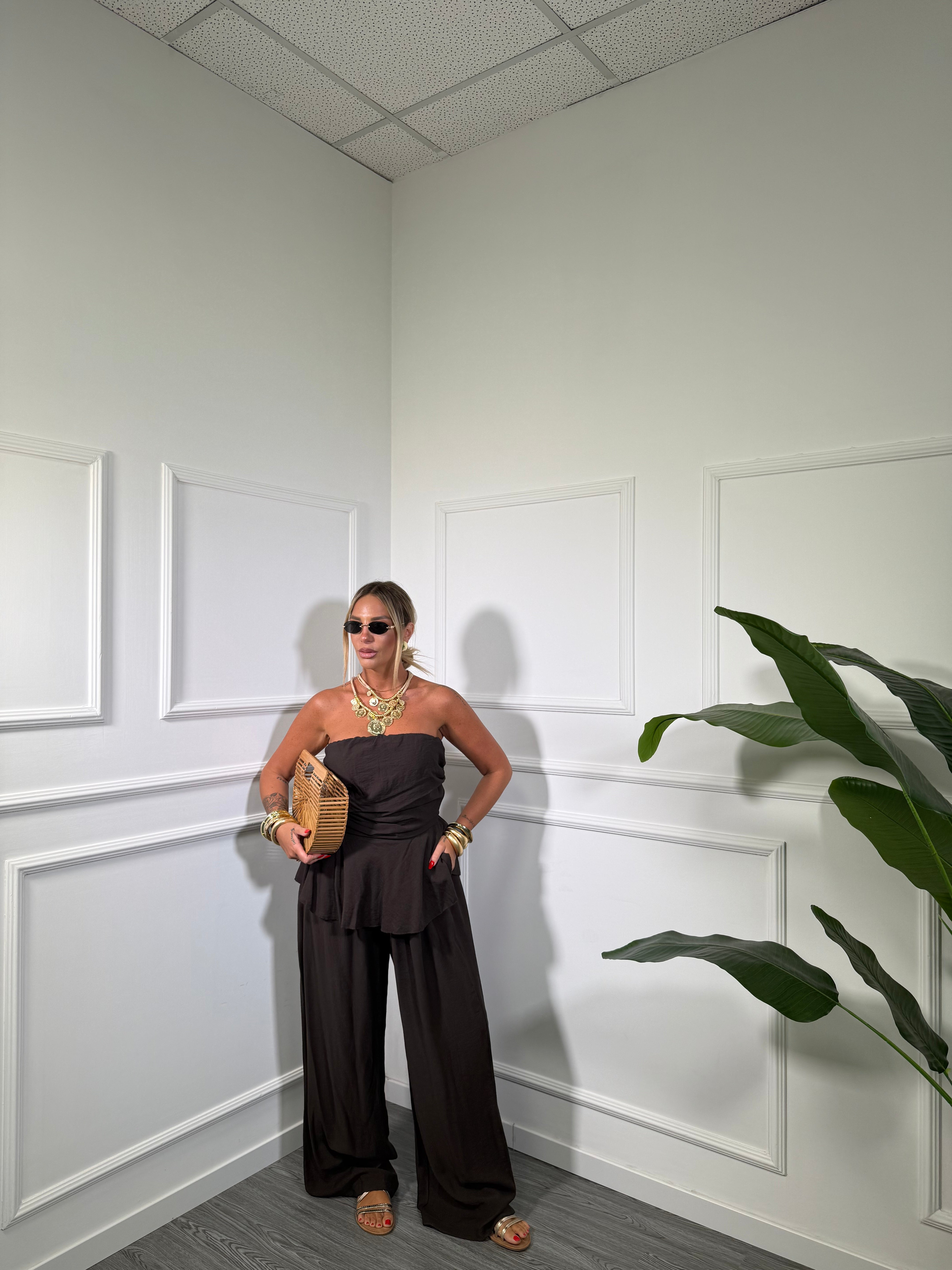 Coordinato con top a fascia (Curvy) Calypso (vari colori) 242