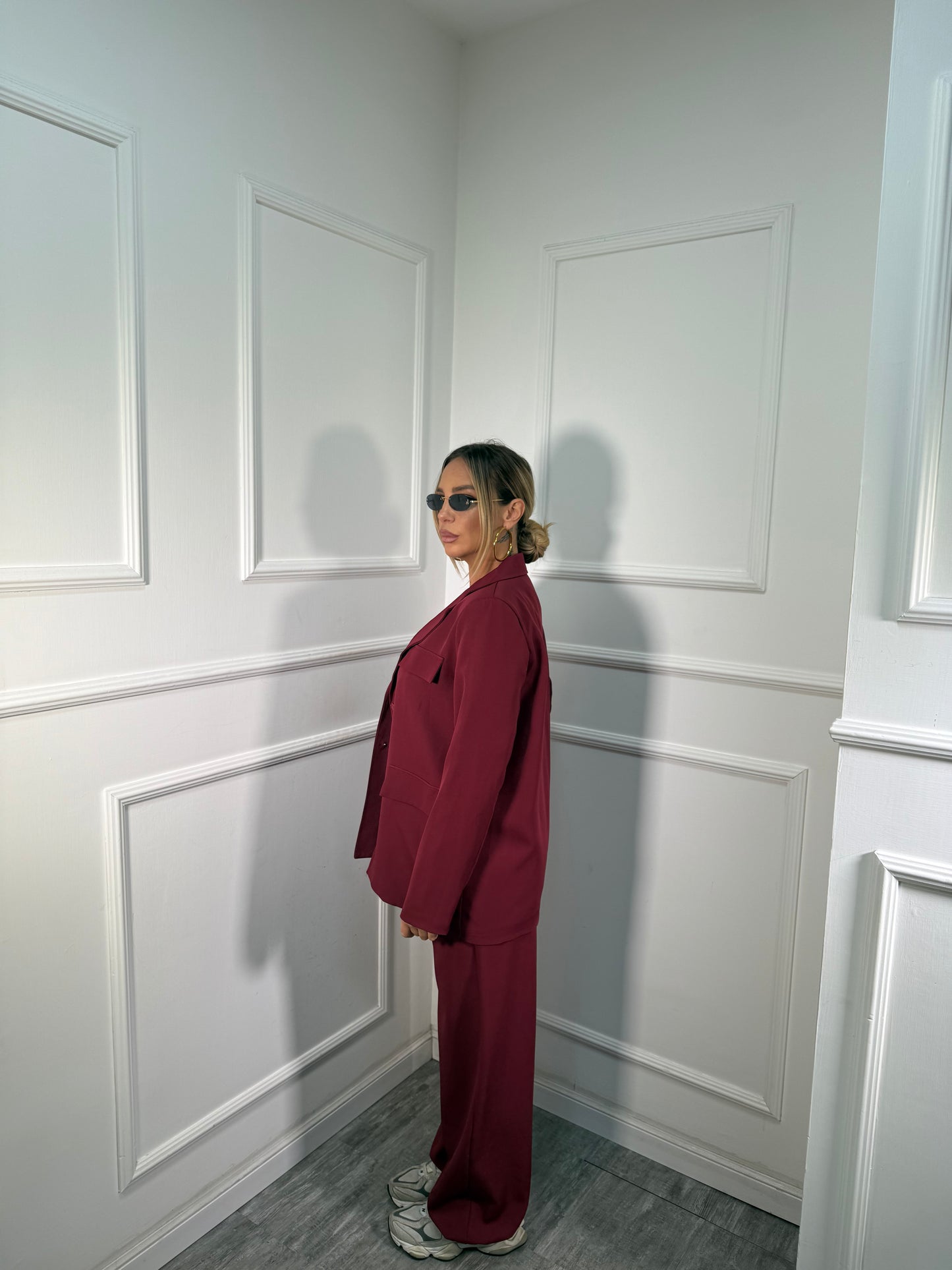 Tailleur balloon Eva bordeaux 4080