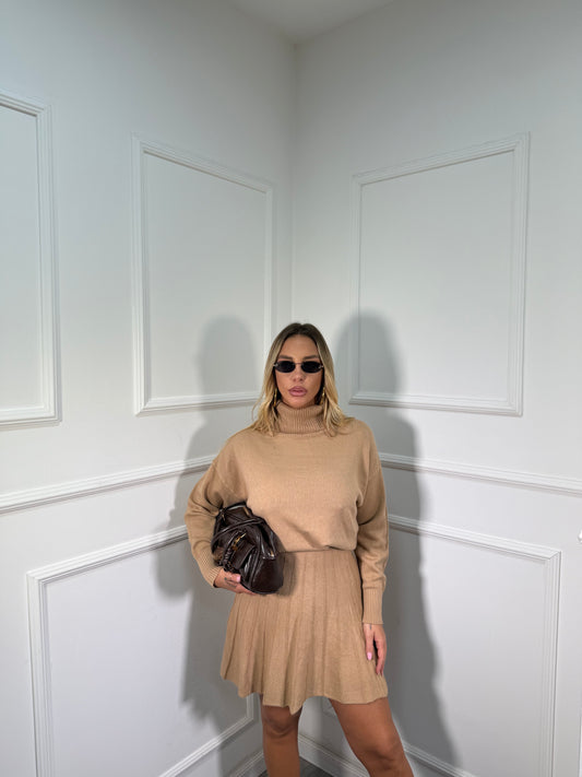Coordinato lana rasata Paris camel  G153
