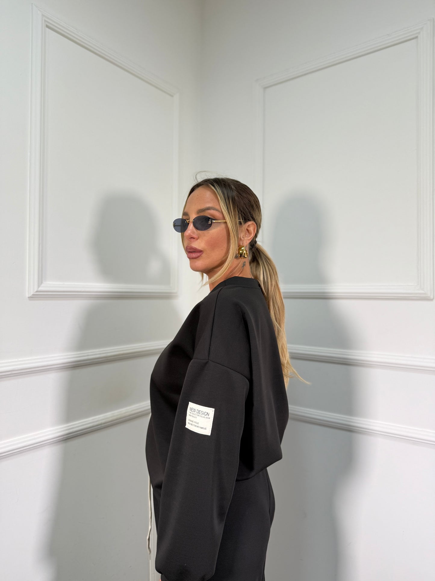 Coordinato in tuta Casual nero 22041