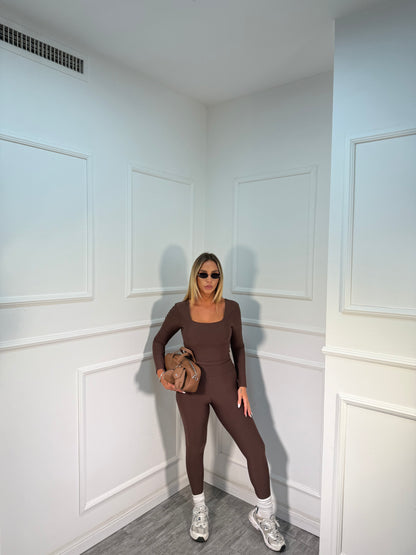 Leggins con ghette cioccolato