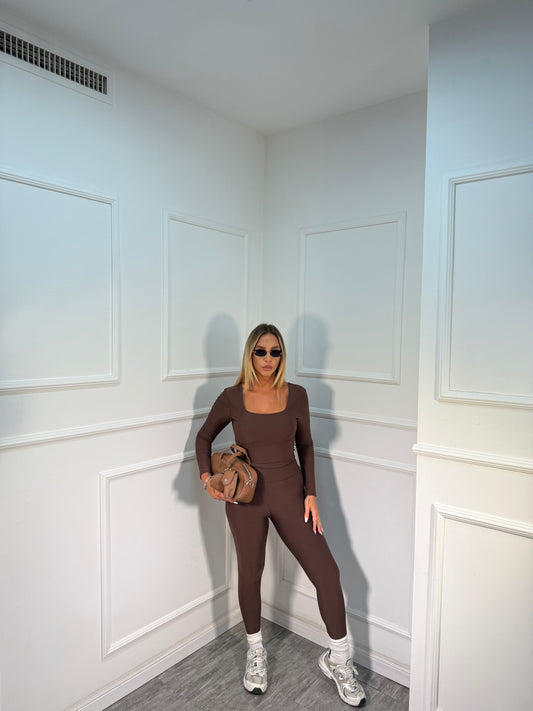 Leggins con ghette cioccolato