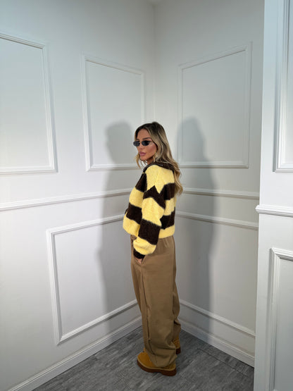 Pantaloni balloon tessuto tecnico camel 3738