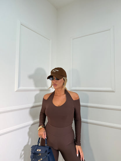 Coordinato in lycra Walking cioccolato