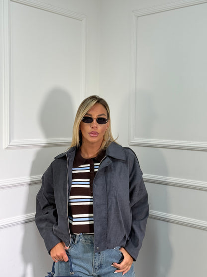 Bomber ecocamoscio Columbia grigio antracite gi50677