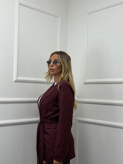 Tailleur gessato Camy vinaccia 30575