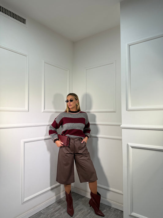 Bermuda in ecopelle Orlando marrone 18197