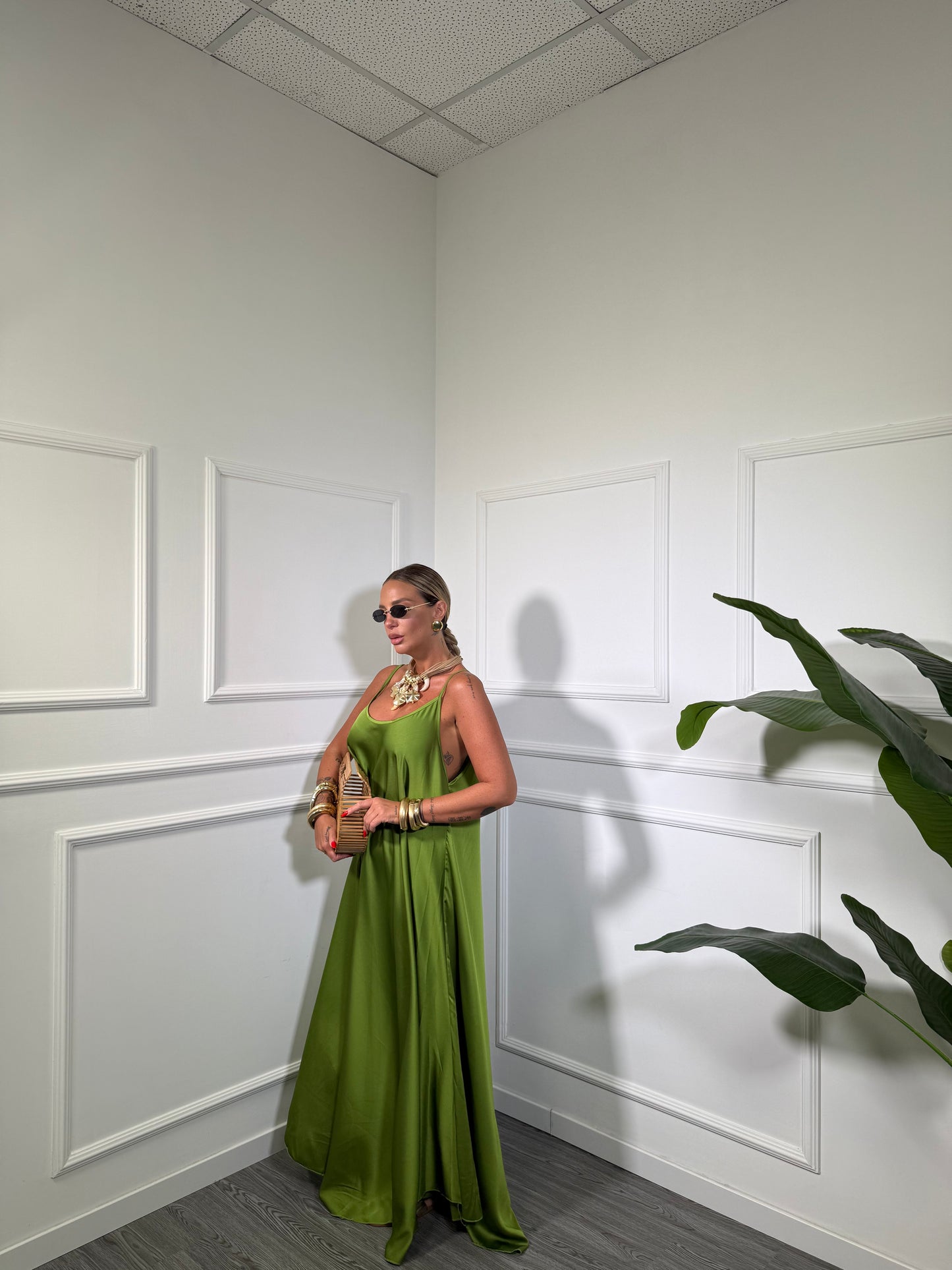 Abito midi in satin Penelope (vari colori)