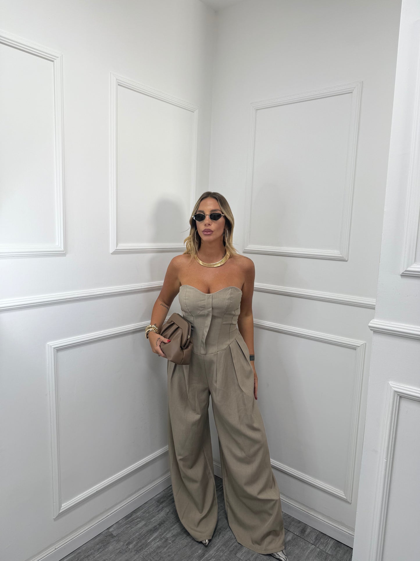 Jumpsuit palazzo Carrie sabbia my58383