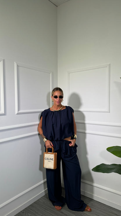 Coordinato in viscosa con rouges Atene (curvy) blu 52745275