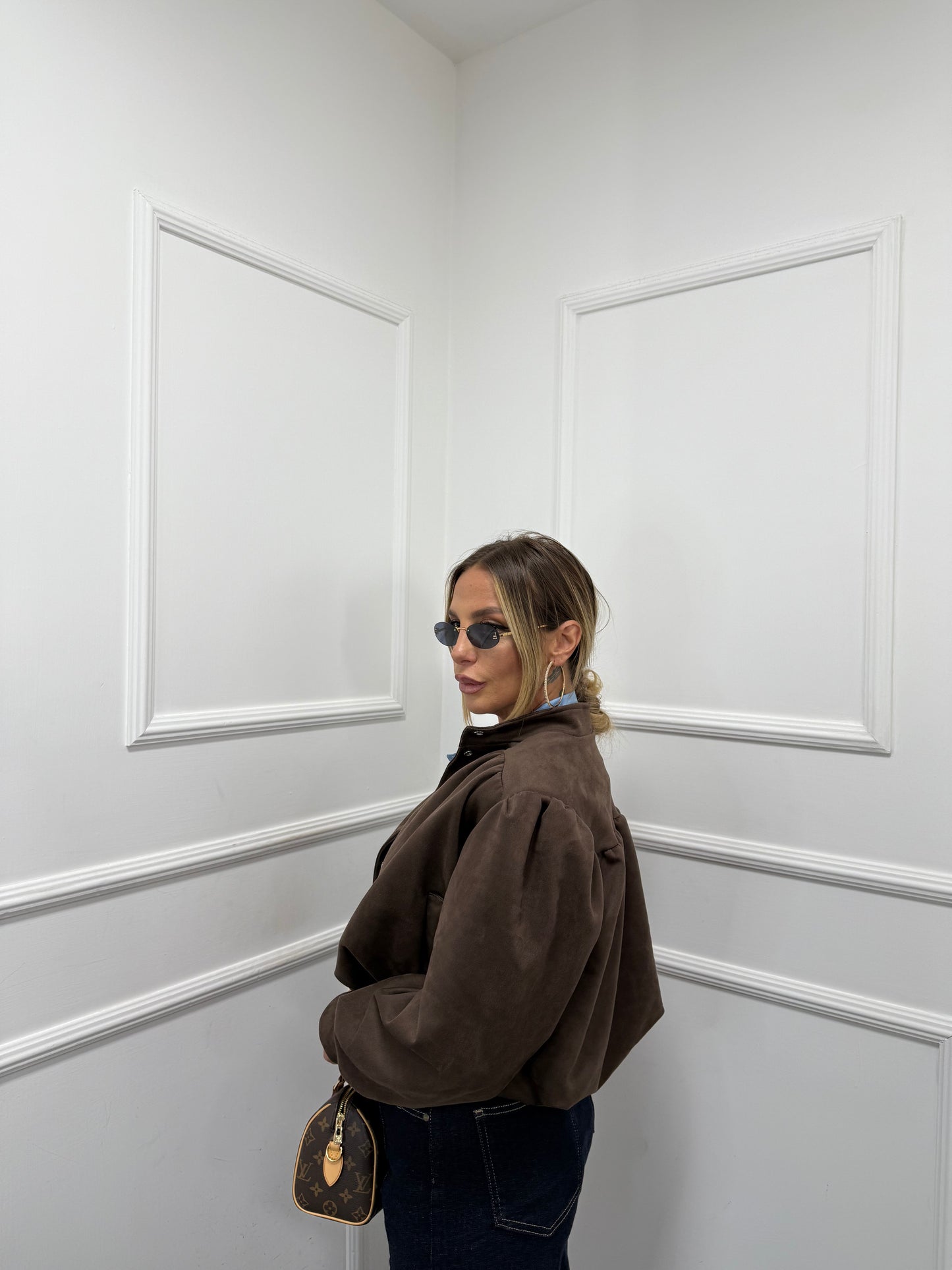 Bomber eco camoscio Elsie marrone 9846