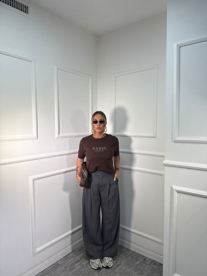 Pantaloni palazzo Back to Office grigio 6271