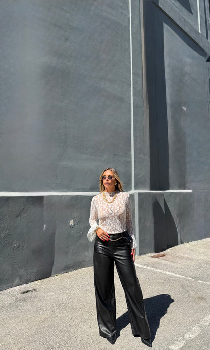 Pantaloni in ecopelle Justin nero j2500