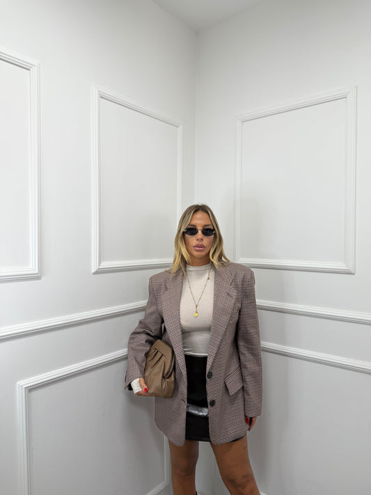 Blazer pied de poule British bordeaux ld3525 by lumina