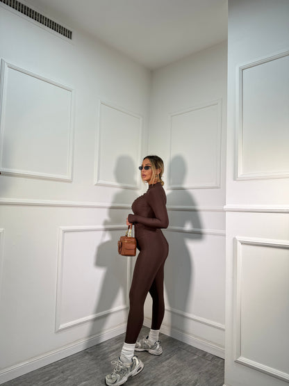 Coordinato in lycra Dafne cioccolato 16372