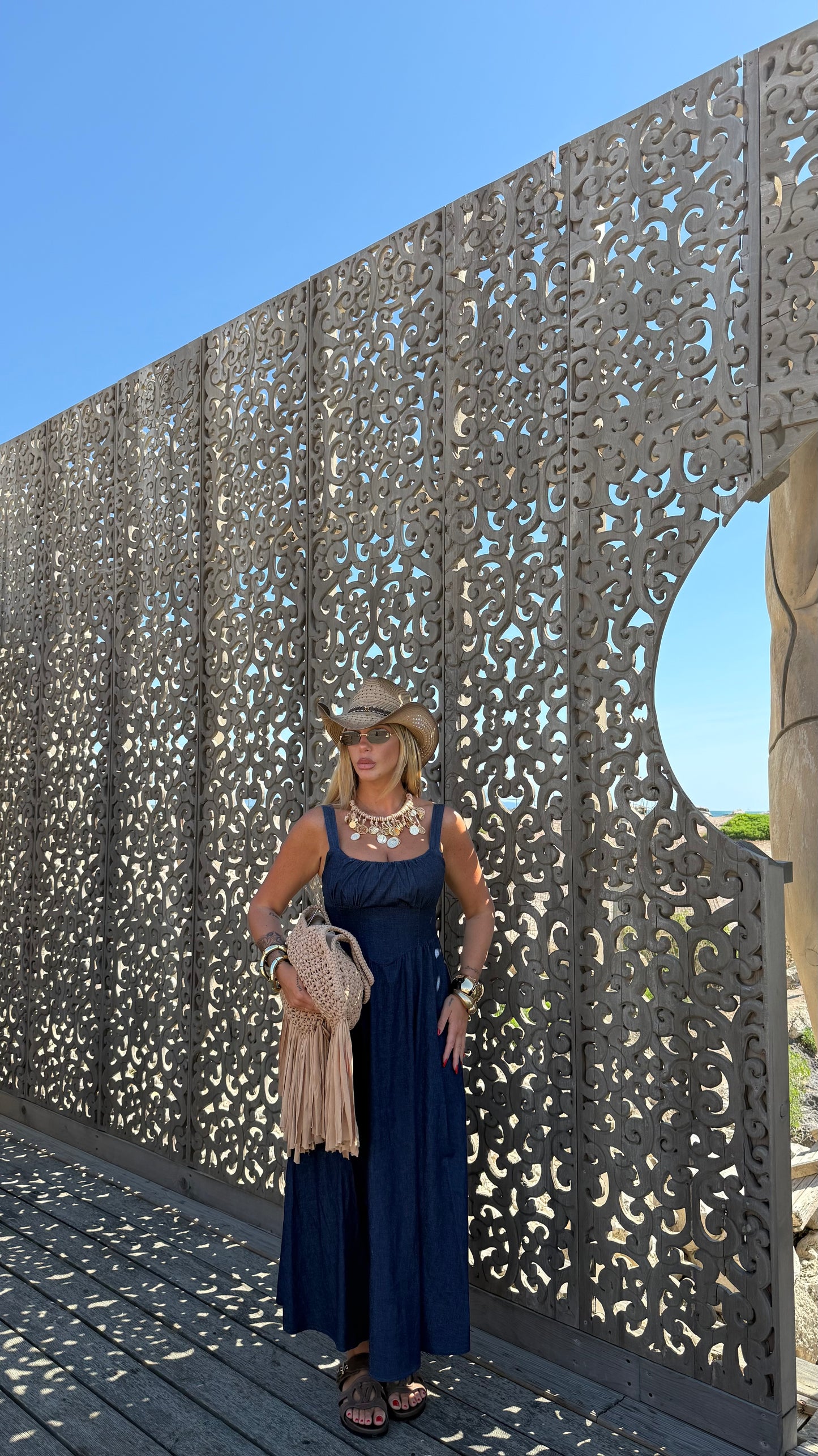 Abito midi in denim Yara lavaggio scuro 6210