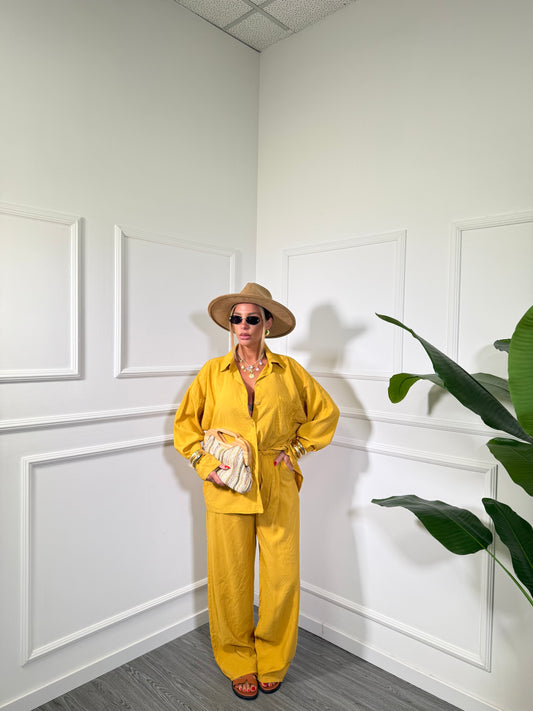 Coordinato in viscosa Berry  giallo ocra 268090