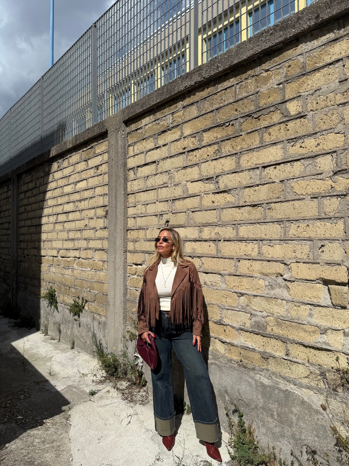 Jeans palazzo sabbiato con piegone Rotterdam kw8720