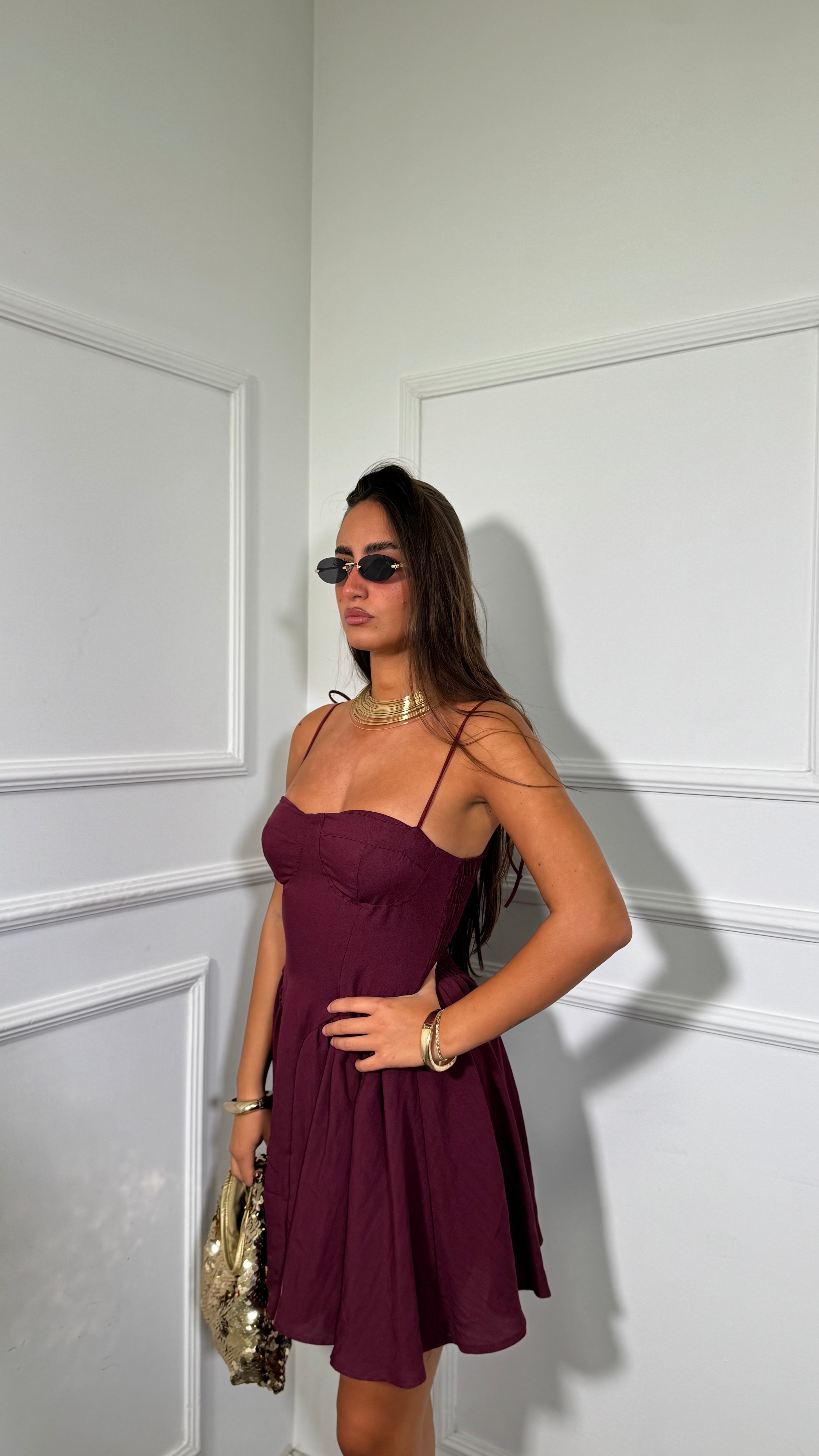 Abito corto Wanda bordeaux 6671